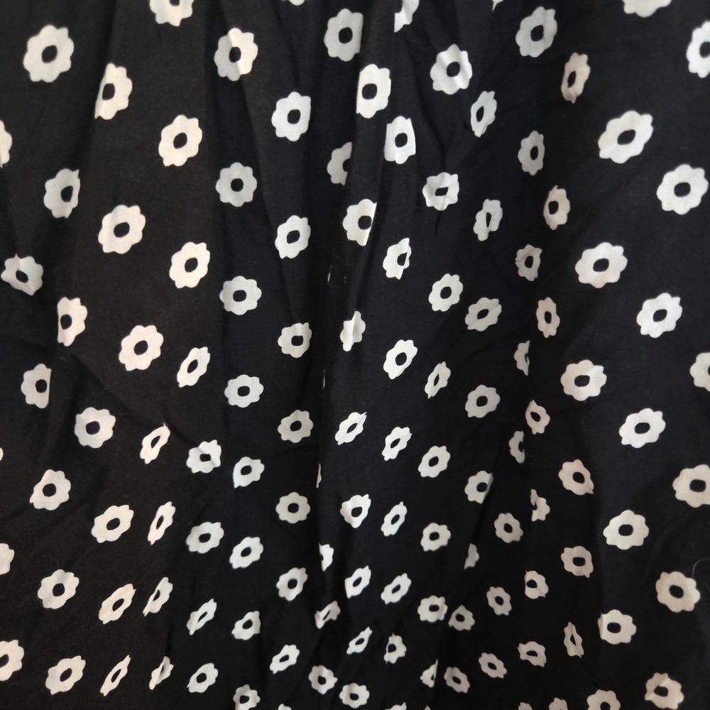 Maeve Anthropologie Black White Floral Ruffle Button Down Blouse Top Size 12 - Picture 8 of 8
